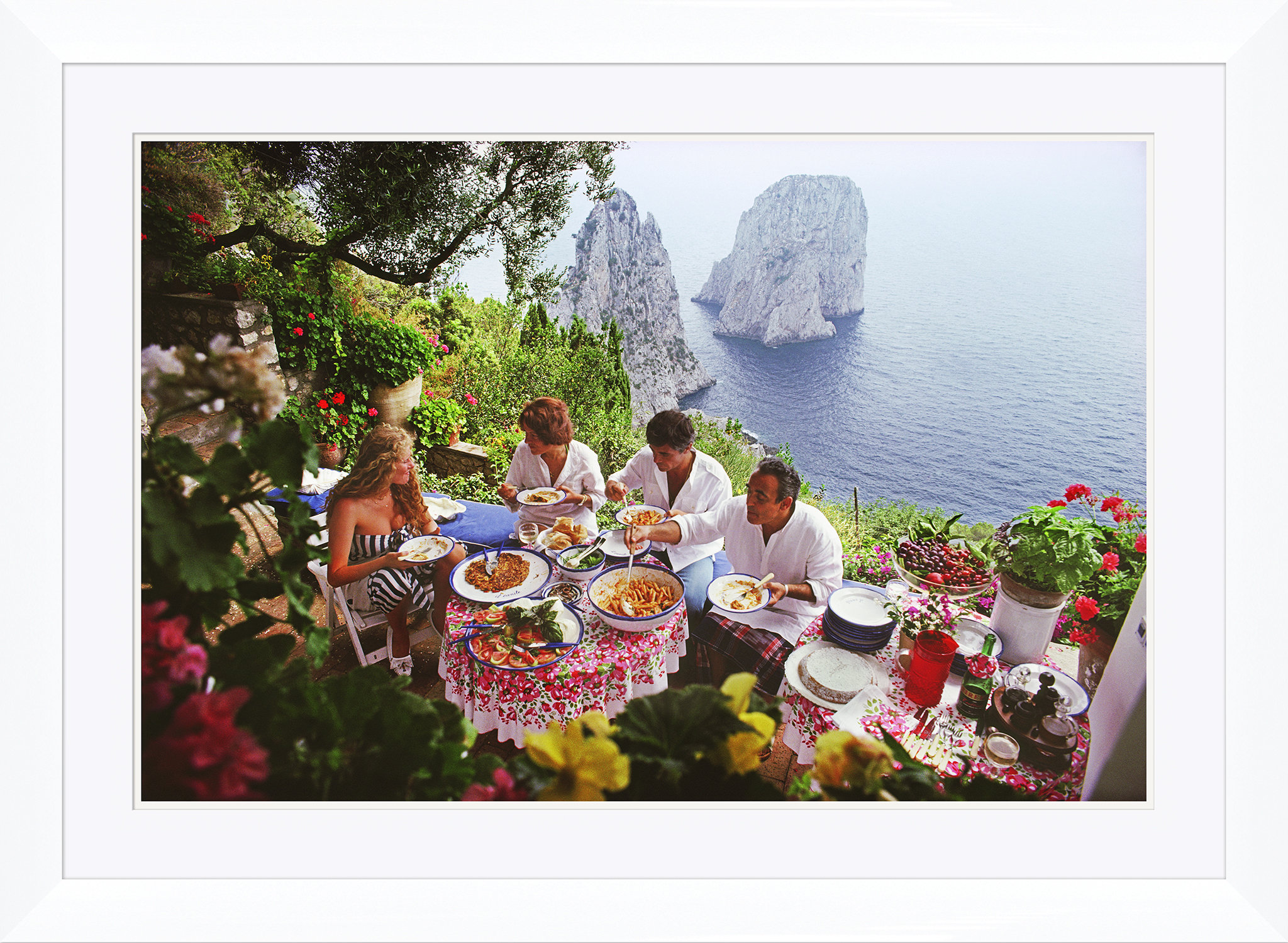 Soicher Marin Dining Al Fresco On Capri by Slim Aarons Photograph